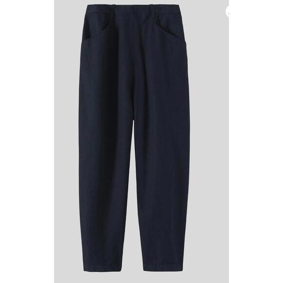 Toast Pants - TOAST Women's Alix Italian Cotton Linen Pants Navy Blue Size 8